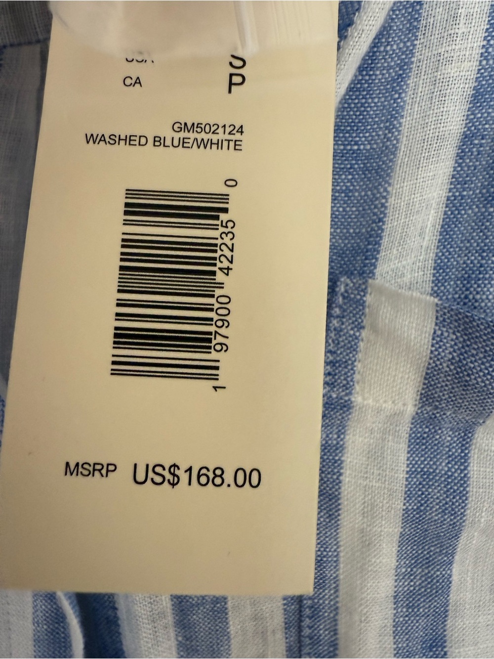 NWT Magaschoni 100% Linen Shirt Dress Blue Stripe S - Picture 5 of 6